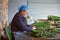 ANHUI PROVINCE, CHINA Ã¢â¬â CIRCA OCTOBER 2017: woman working inside a tea factory Royalty Free Stock Photo